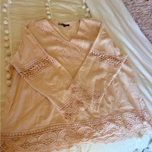 Chic Lace Detail Blush Tunic
